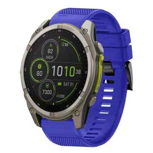 For Garmin Fenix 8 MIP 51mm Quick Release 26mm Silicone Watch Band(Dark Blue)