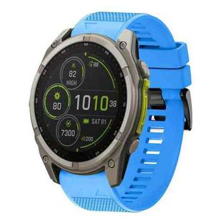 For Garmin Fenix 8 MIP 51mm Quick Release 26mm Silicone Watch Band(Sky Blue)