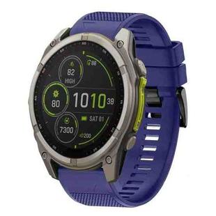 For Garmin Fenix 8 MIP 51mm Quick Release 26mm Silicone Watch Band(Midnight Blue)