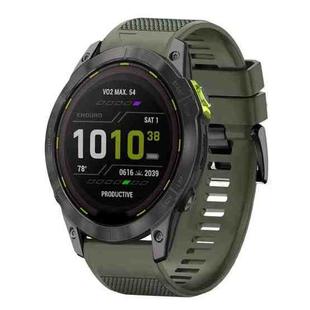 For Garmin Enduro 3 Quick Release 26mm Silicone Watch Band(Army Green)