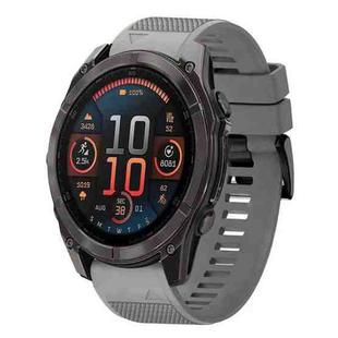 For Garmin Fenix 8 AMOLED 47mm Quick Release 22mm Silicone Watch Band(Grey)