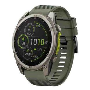 For Garmin Fenix 8 MIP 47mm Quick Release 22mm Silicone Watch Band(Army Green)