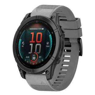 For Garmin Fenix E 47mm Quick Release 22mm Silicone Watch Band(Grey)