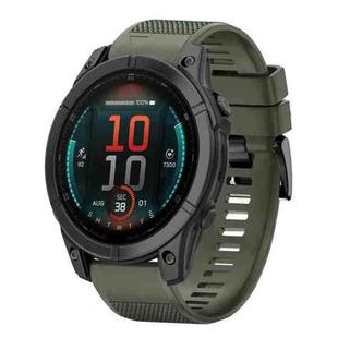 For Garmin Fenix E 47mm Quick Release 22mm Silicone Watch Band(Army Green)