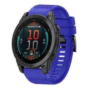 For Garmin Fenix E 47mm Quick Release 22mm Silicone Watch Band(Dark Blue)