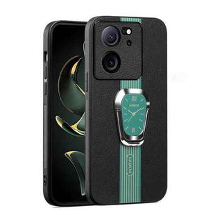 For Xiaomi Redmi K60 Ultra Magnetic Litchi Leather Back Phone Case with Holder(Green)