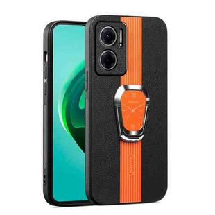 For Xiaomi Redmi Note 11E 5G Magnetic Litchi Leather Back Phone Case with Holder(Orange)