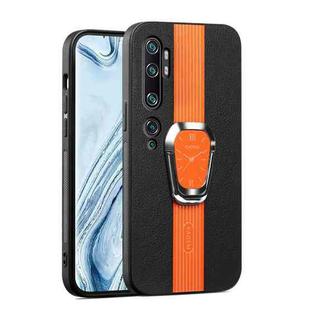 For Xiaomi Mi CC9 Pro Magnetic Litchi Leather Back Phone Case with Holder(Orange)