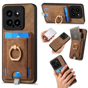 For Xiaomi 14 Retro Splitable Magnetic Card Bag Leather Phone Case(Brown)