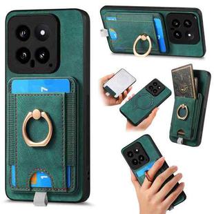 For Xiaomi 14 Retro Splitable Magnetic Card Bag Leather Phone Case(Green)