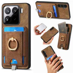 For Xiaomi 15 Retro Splitable Magnetic Card Bag Leather Phone Case(Brown)