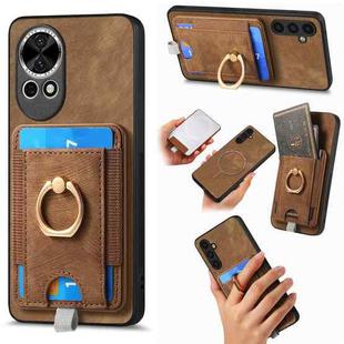 For Huawei nova 13 Retro Splitable Magnetic Card Bag Leather Phone Case(Brown)