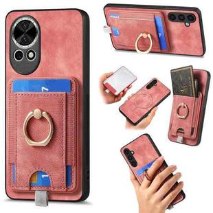 For Huawei nova 13 Retro Splitable Magnetic Card Bag Leather Phone Case(Pink)