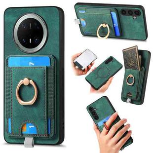 For Huawei Mate 70 Retro Splitable Magnetic Card Bag Leather Phone Case(Green)