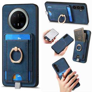 For Huawei Mate 70 Pro Retro Splitable Magnetic Card Bag Leather Phone Case(Blue)