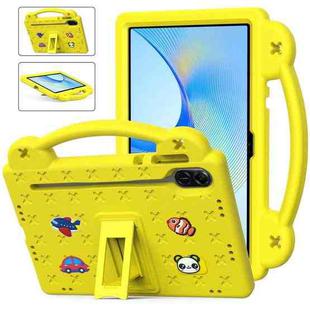 For Honor Pad X9 Handle Kickstand Children EVA Shockproof Tablet Case(Yellow)