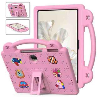 For Honor Pad 9 2023 12.1 Handle Kickstand Children EVA Shockproof Tablet Case(Pink)