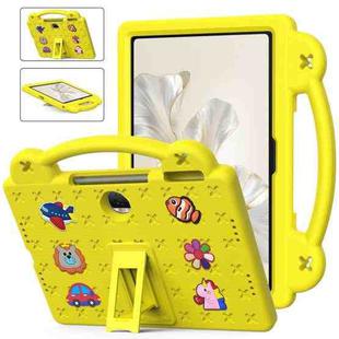 For Honor Pad 9 2023 12.1 Handle Kickstand Children EVA Shockproof Tablet Case(Yellow)