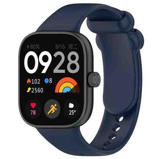 For Redmi Watch 4 Solid Color Liquid Silicone Watch Band(Dark Blue)