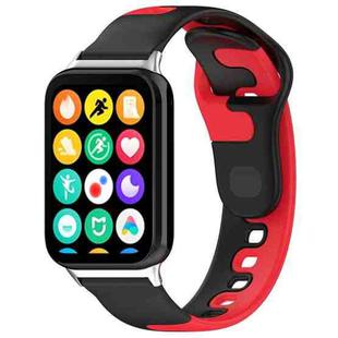 For Redmi Watch 4 Stitching Dual Color Silicone Watch Band(Black Red)