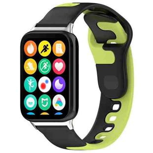 For Redmi Watch 4 Stitching Dual Color Silicone Watch Band(Black Green)