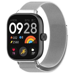 For Redmi Watch 4 Milan Magnetic Steel Mesh Watch Band(Silver)