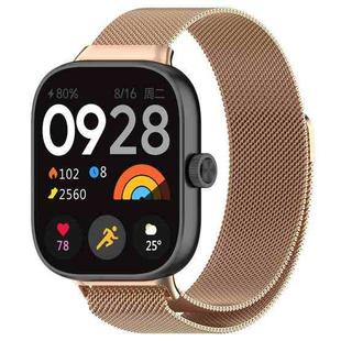 For Redmi Watch 4 Milan Magnetic Steel Mesh Watch Band(Rose Gold)
