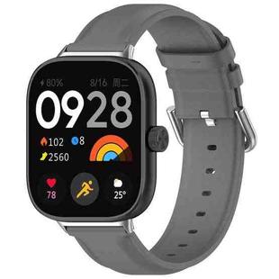 For Xiaomi Mi Band 8 Pro Round Tail Top Layer Leather Watch Band(Gray)