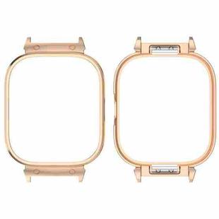 For Redmi Watch 4 Metal Frame Watch Protective Case(Rose Gold)