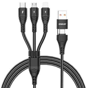 ENKAY 6-in-1 5A USB / Type-C to Type-C / 8 Pin / Micro USB Multifunction Fast Charging Cable, Cable Length:2m(Black)