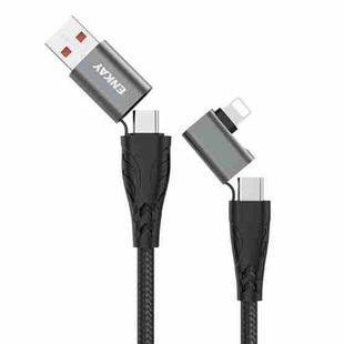 ENKAY PD100W 4-in-1 USB-A / Type-C to Type-C / 8 Pin Multifunction Fast Charging Cable with E-Marker, Cable Length:1m