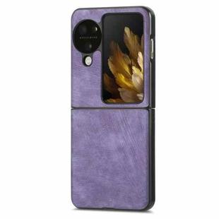 For OPPO Find N3 Vintage Leather PC Back Sckproof Phone Case(Purple)