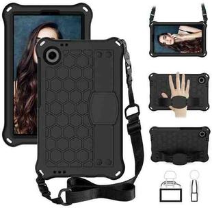 For Alcatel Joy Tab2 2020 / 3T 8.0 Honeycomb EVA Hybrid PC Tablet Case with Strap(Black+Black)