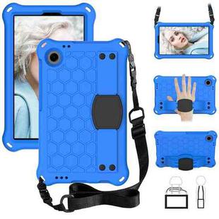For Alcatel Joy Tab2 2020 / 3T 8.0 Honeycomb EVA Hybrid PC Tablet Case with Strap(Blue+Black)