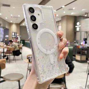 For Samsung Galaxy S25+ 5G MagSafe Glitter Hybrid Clear TPU Phone Case(White)