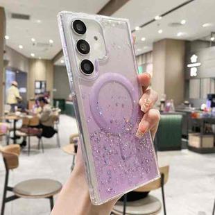 For Samsung Galaxy S25+ 5G MagSafe Glitter Hybrid Clear TPU Phone Case(Purple)