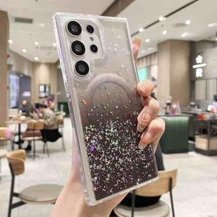 For Samsung Galaxy S25 Ultra 5G MagSafe Glitter Hybrid Clear TPU Phone Case(Black)