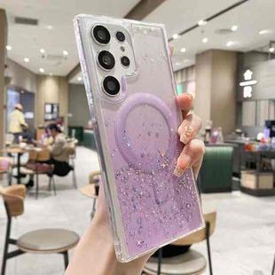 For Samsung Galaxy S25 Ultra 5G MagSafe Glitter Hybrid Clear TPU Phone Case(Purple)