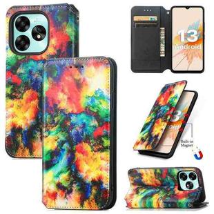 For UMIDIGI A15 CaseNeo Colorful Magnetic Leather Phone Case(Colorful Cloud)