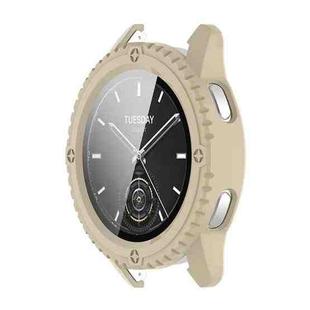 For Xiaomi Watch S3 ENKAY Hat-Prince Full Coverage PC + Tempered Glass Film Integrated Watch Case(Ivory White)