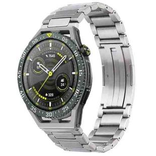 For Huawei Watch GT3 SE H-Shaped Folding Buckle Stainless Steel Metal Watch Band(Silver)