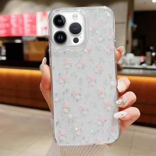 For iPhone 14 Pro Spring Garden Epoxy TPU Phone Case(F05 Pink and White Flowers)