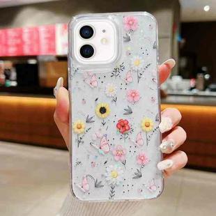 For iPhone 12 / 12 Pro Spring Garden Epoxy TPU Phone Case(F01 Love of Butterfly)