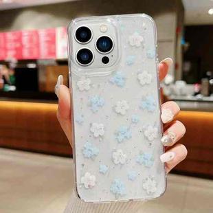 For iPhone 11 Pro Spring Garden Epoxy TPU Phone Case(F06 Blue and White Flowers)