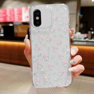 For iPhone X / XS Spring Garden Epoxy TPU Phone Case(F05 Pink and White Flowers)