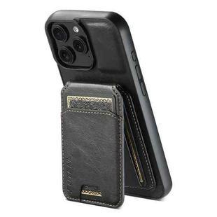 For iPhone 16 Pro Max Suteni H02 Leather Wallet Stand Back Phone Case(Black)