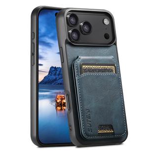 For iPhone 17 Pro Suteni H02 Leather Wallet Stand Back Phone Case(Blue)