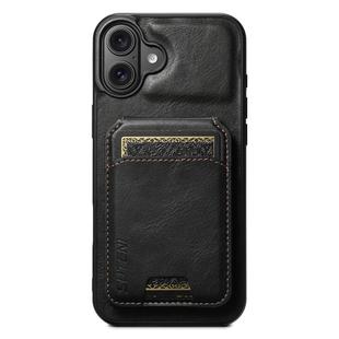 For iPhone 17 Suteni H02 Leather Wallet Stand Back Phone Case(Black)