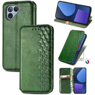 For Fairphone 5 Cubic Grid Pressed Magnetic Leather Phone Case(Green)
