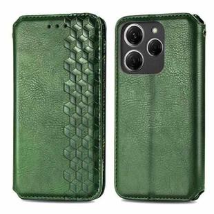 ForTecno Spark 20 Pro Cubic Grid Pressed Magnetic Leather Phone Case(Green)